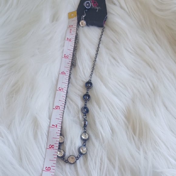 Paparazzi Gunmetal Crystal Station Necklace - Picture 9 of 9